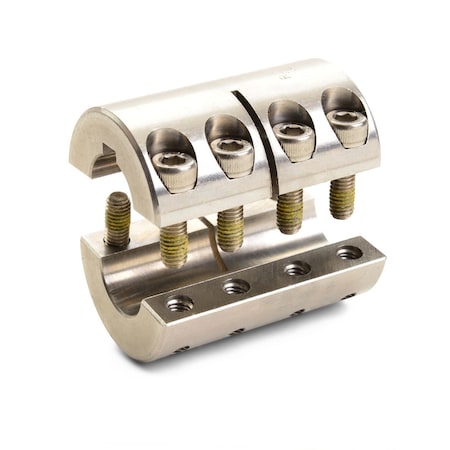 Ruland Rigid Coupling, One-Piece Key, Bores 0.875x0.750", SS, OD 1 5/8" SPC-14-12-SS